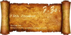 Fáth Zsombor névjegykártya